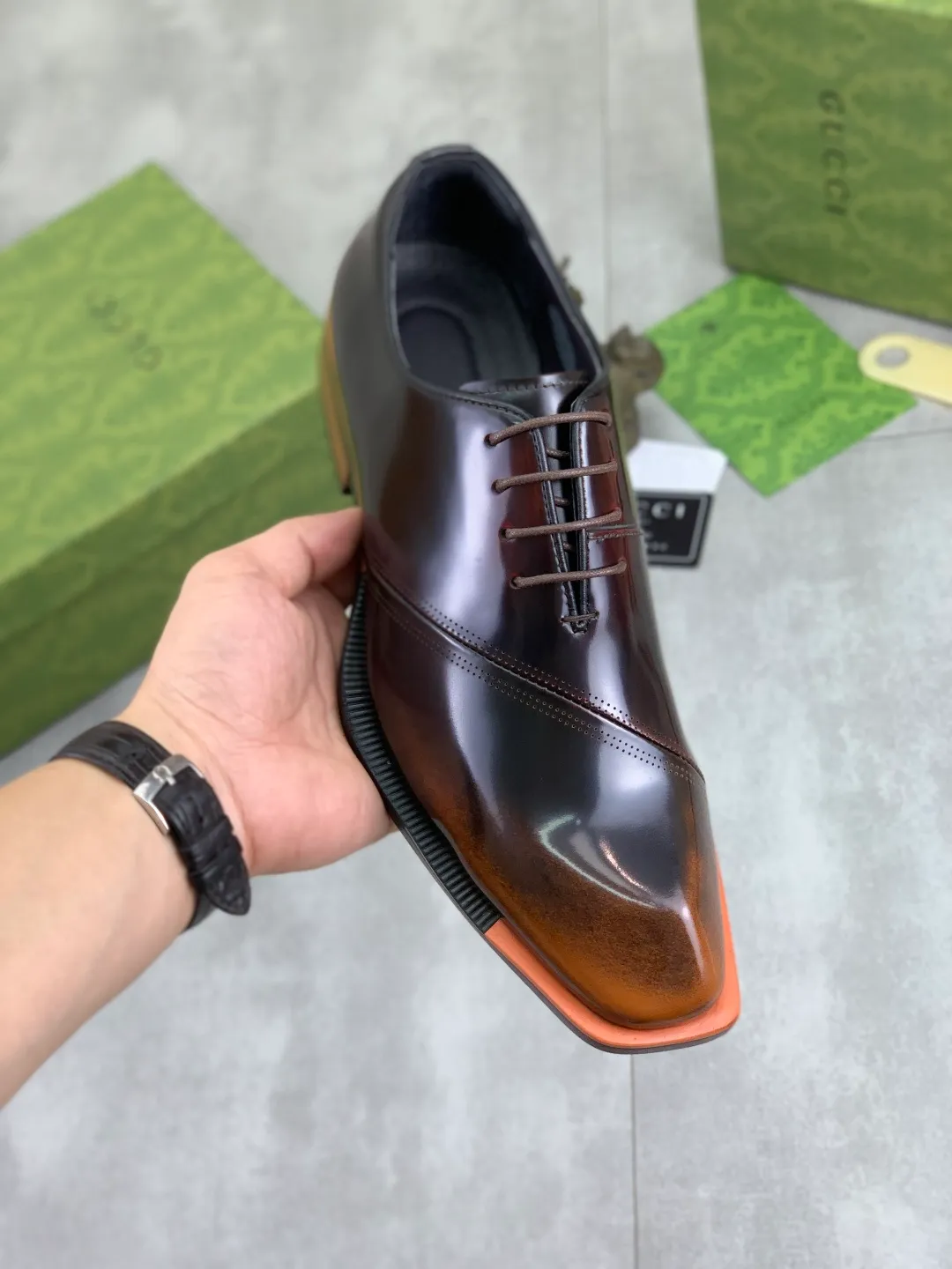 Men's Men's Shoes 💰P580 [New Style] 💰💎💎💎 [Gucci] GUCCI high-end men's formal business leather shoes, original order 1:1! Original imported high-end calfskin, original metal buckle, imported first-layer pigskin lining for feet, original high-end outsole, men's shoe size: 38-44